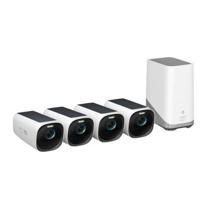 4K Þráðlaus eufyCam 3 Öryggismyndavél með Sólarsellu, Andlitsgreiningu.