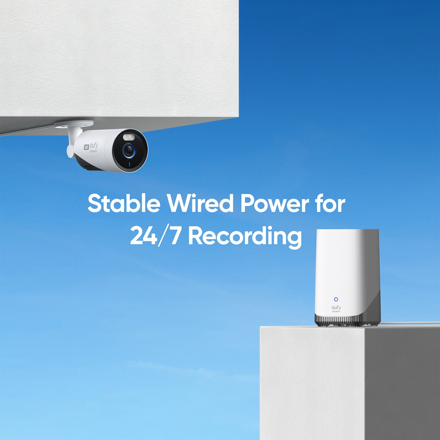 4K Útimyndavél tengd í rafmagn með þráðlausri nettenginu með möguleika á 24/7 upptöku