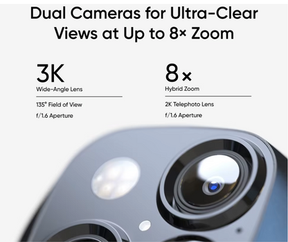 2K eufy SoloCam S340 – Þráðlaus Solar Öryggismyndavél með 360° Umfangi, No Blind Spots, og Án Mánaðargjalda